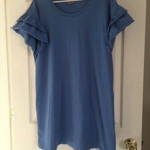 Blue and orange t shirt dresses